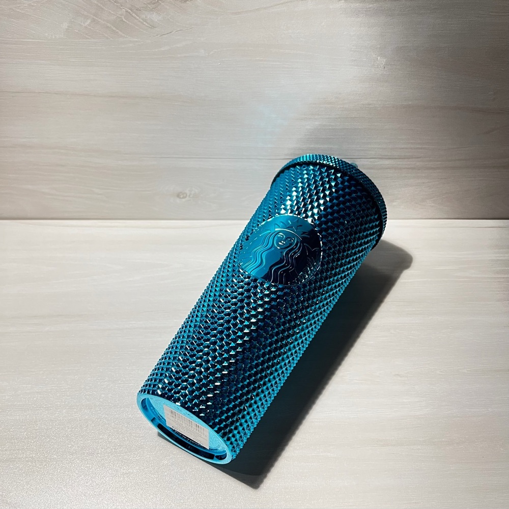 STARBUCKS-Teal Bling Studded Tumbler
